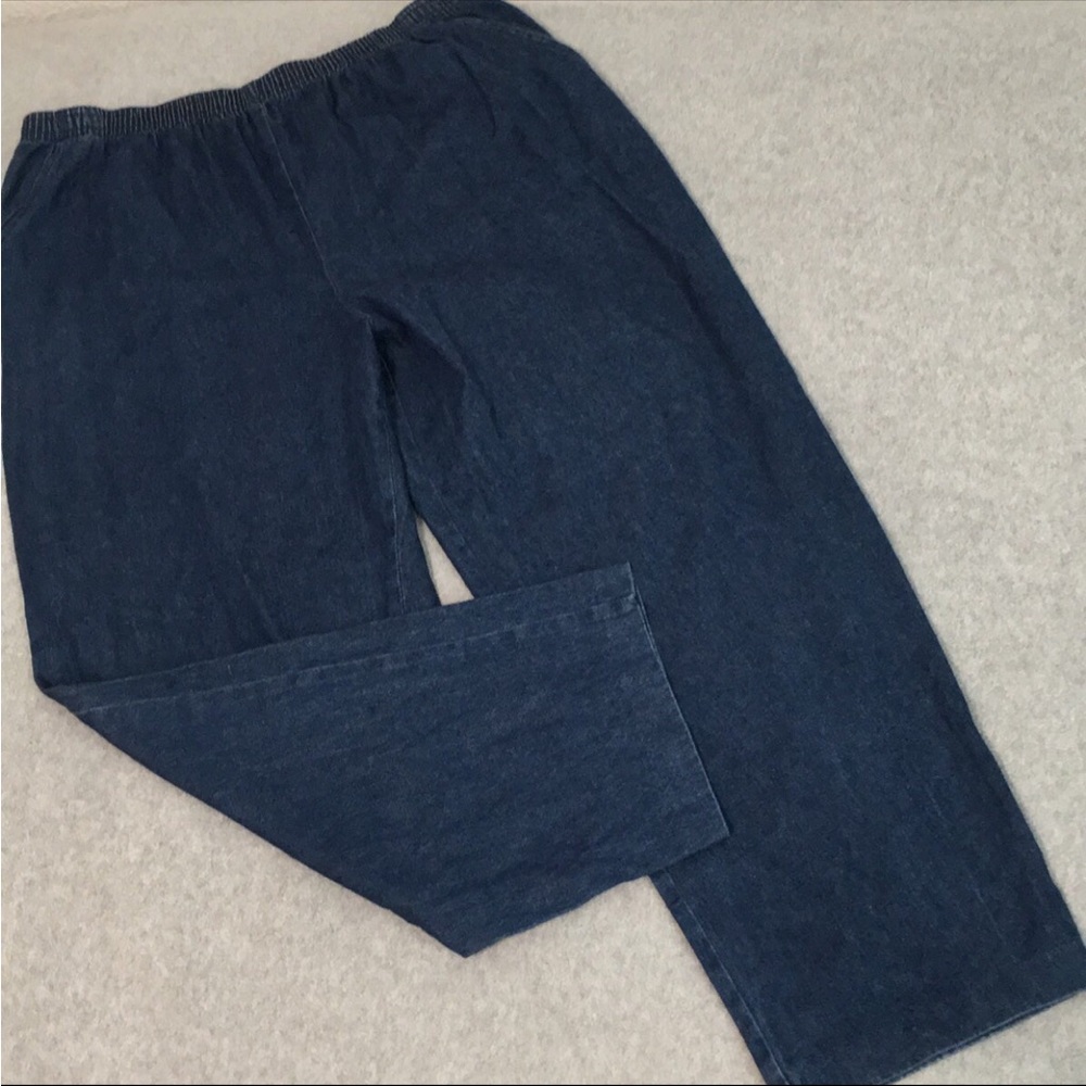 Vintage Pullon Highrise Crop Jeans Womens Plus Size 16 Petite Coastal Grandma